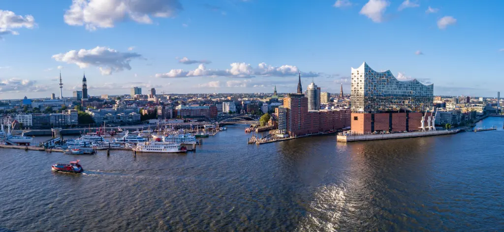 Elbblick über die Hafencity von oben