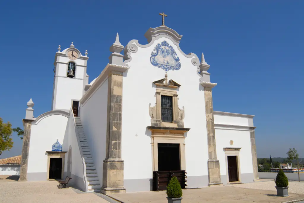 Exterior, Saint Lawrence of Rome church in Almancil, Portugal.