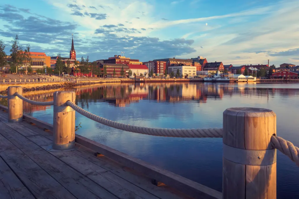 A summer evening in the city of Lulea in Norrbotten, Sweden.