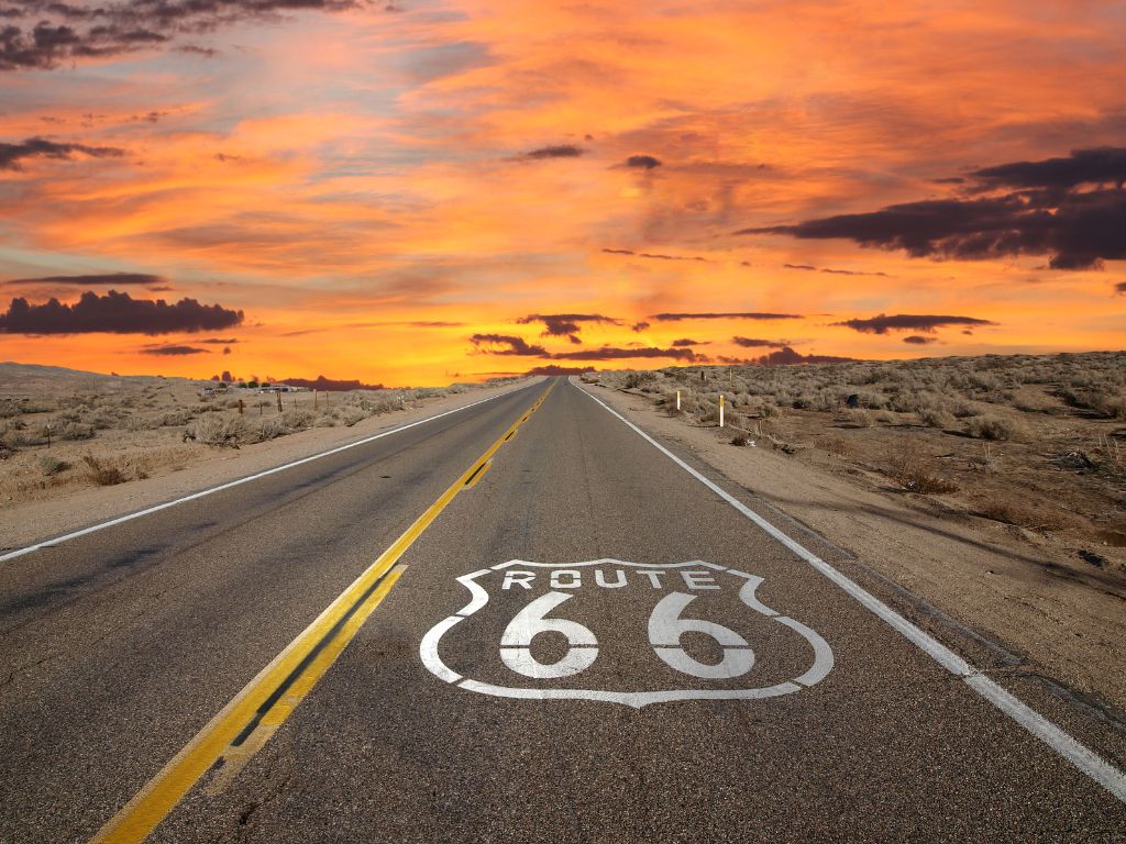 The famous Route 66 in the USA New Mexico