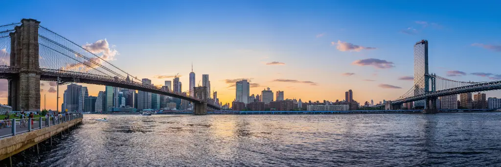 City panorama with bridges and river