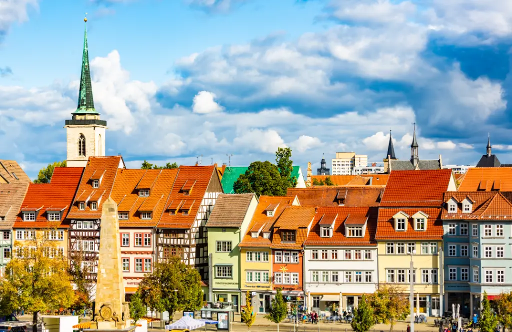 City with colourful houses in Thuringia