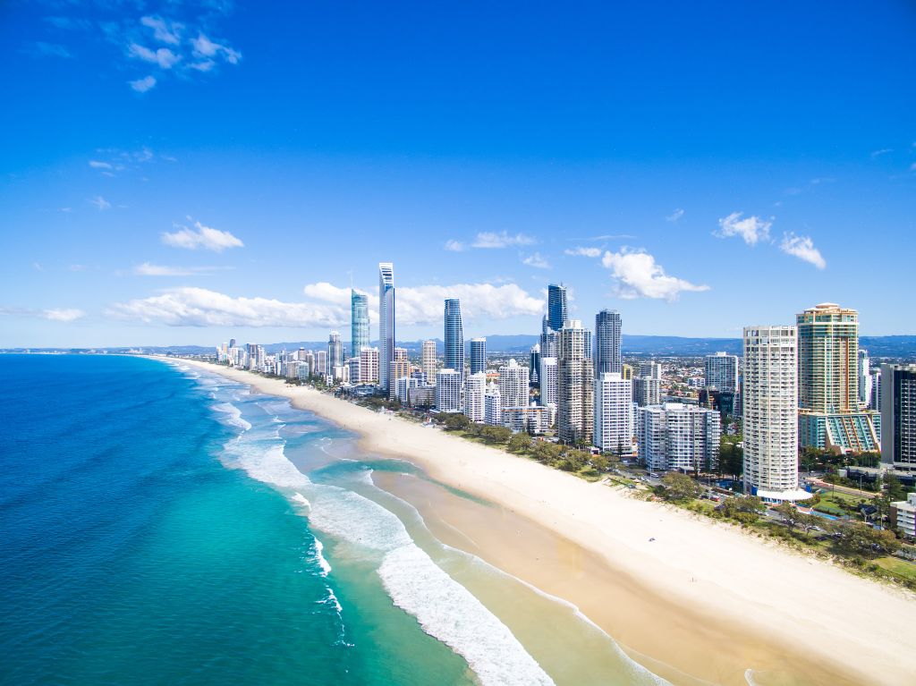 Coast and beach with skyline on east coast Australia