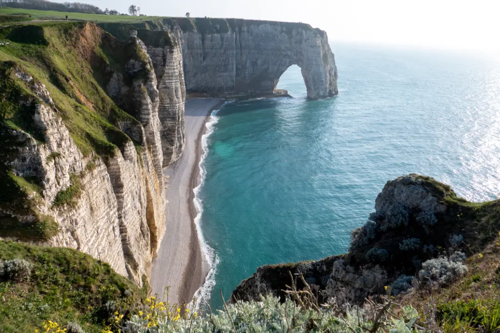 The cliff of Falaise La Manneporte in Etretat, France