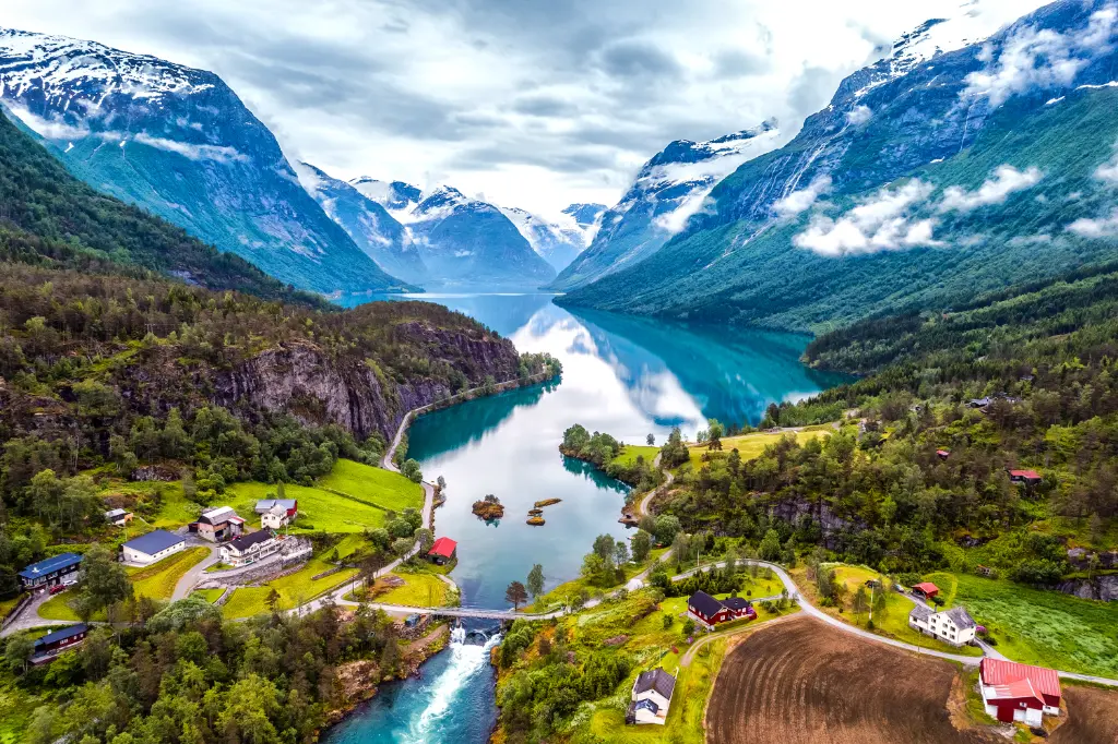 Fjord in Norway View from above